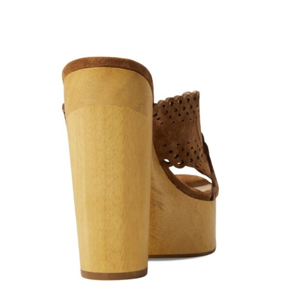 Veronica Beard 'Gaynor' Scalloped Suede Platform Sandals, Hazelwood - Picture 4 of 5